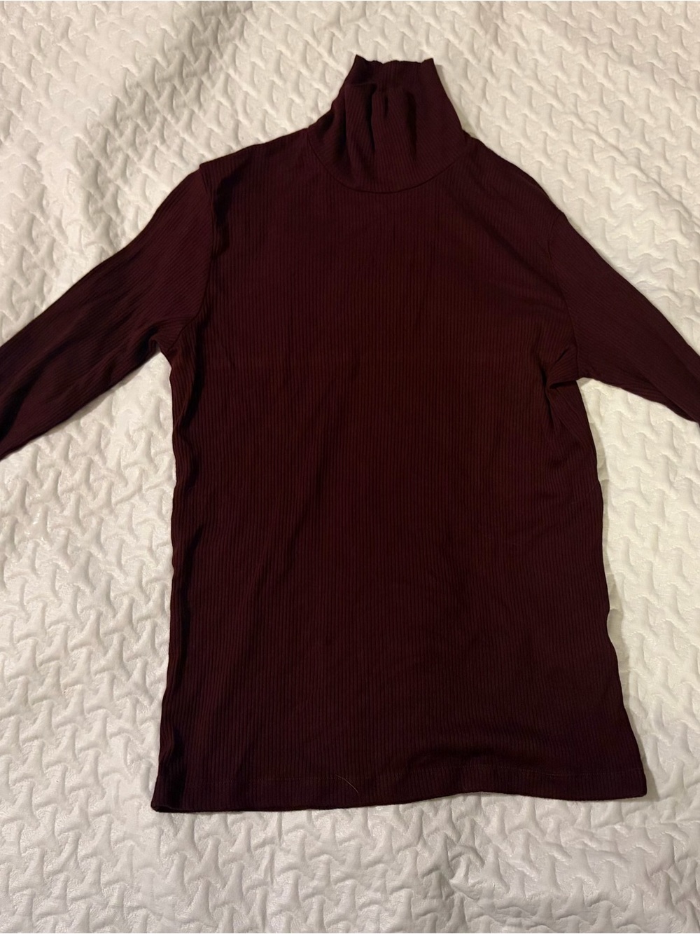 H&M Women’s Ribbed Turtleneck Sweater - Burgundy